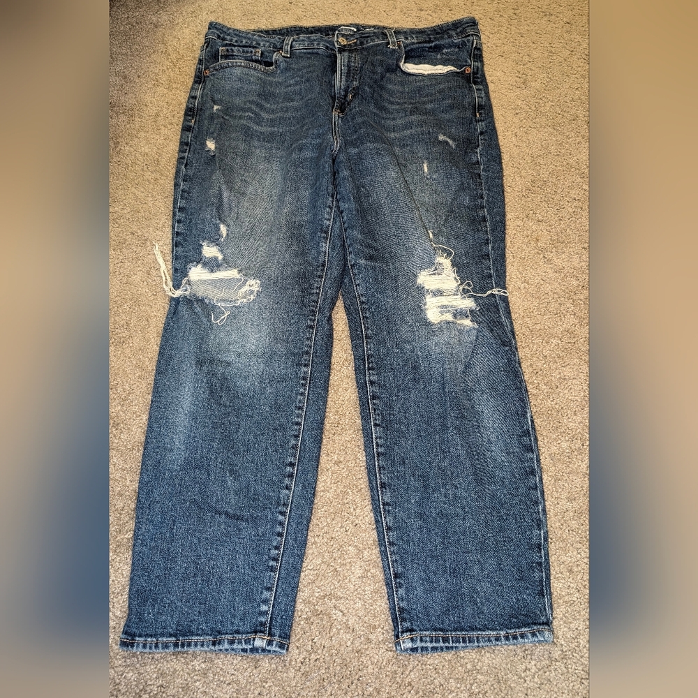 Old Navy O.G. Straight Distressed High Rise Jeans size 18